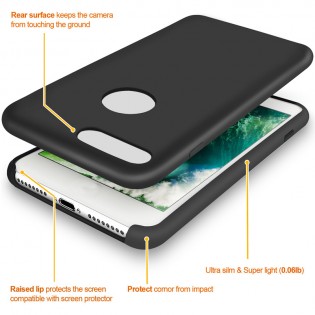 Чехол накладка Liquid Silicone Magnetic Plug iPhone 7 Black